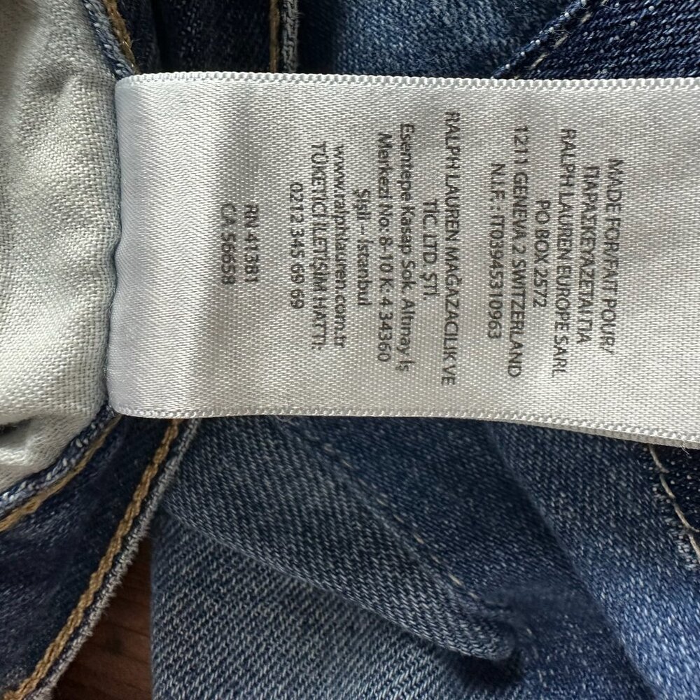 Polo RL Waverly Straight Crop Star Patch Jeans Waist 25 - Picture 14 of 15
